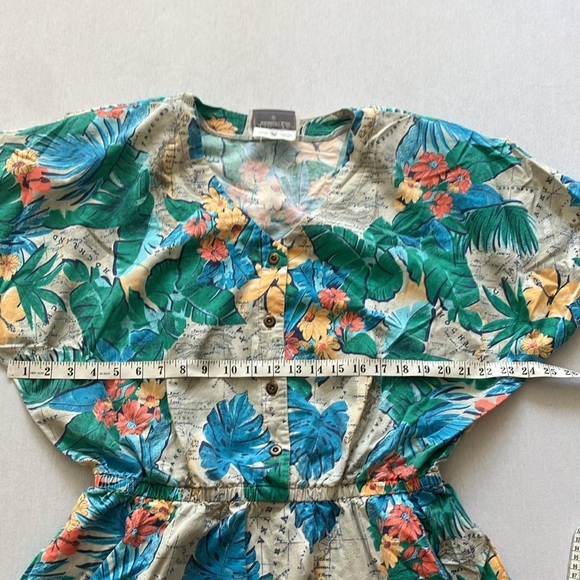 Addition-Elle Vintage Tropical Print Cotton Romper (20W) - Picture 10 of 15